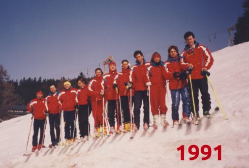 Tým lyžařské školy - rok 1991